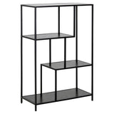 Seaford Bokhylla Asymmetrisk 114x77x35 cm Svart