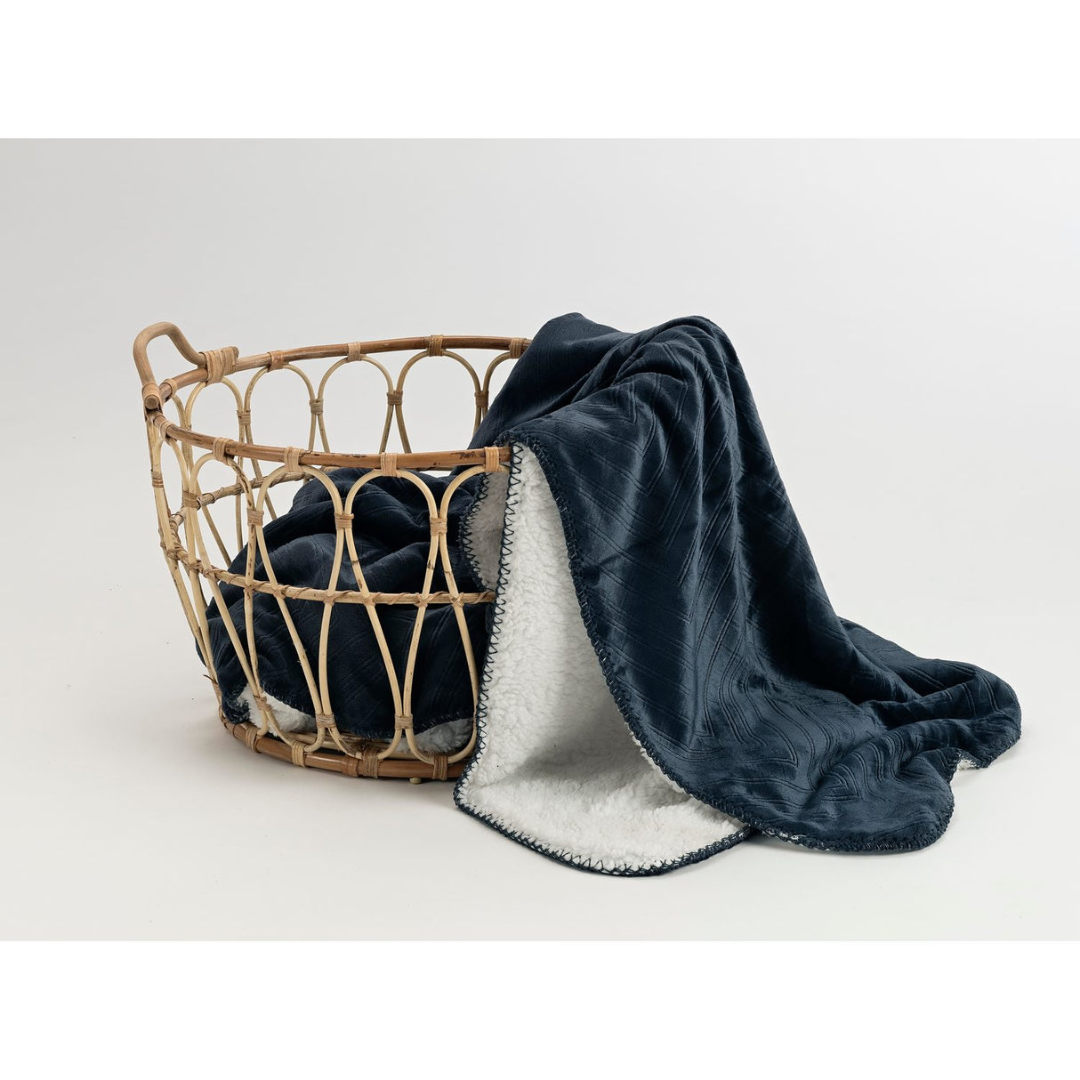 Sherpa 130 x 170 cm Pläd Marinblå