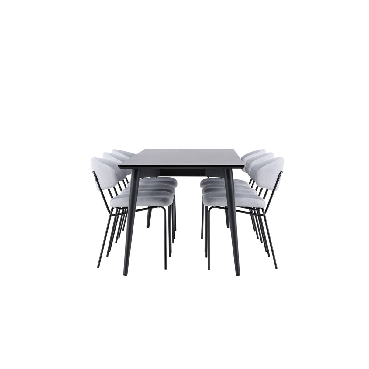 Ellis, Chico Rektangulär matgrupp Blå, svart, Svart, 230 x 85