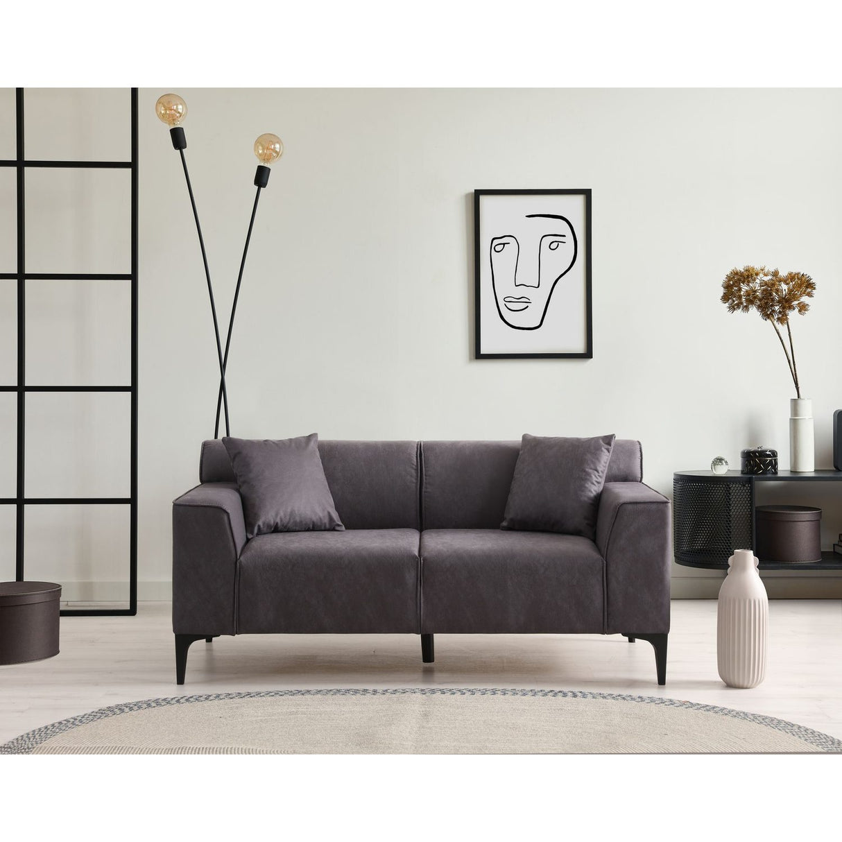 Piccolito 2-sits soffa Antracitgrå