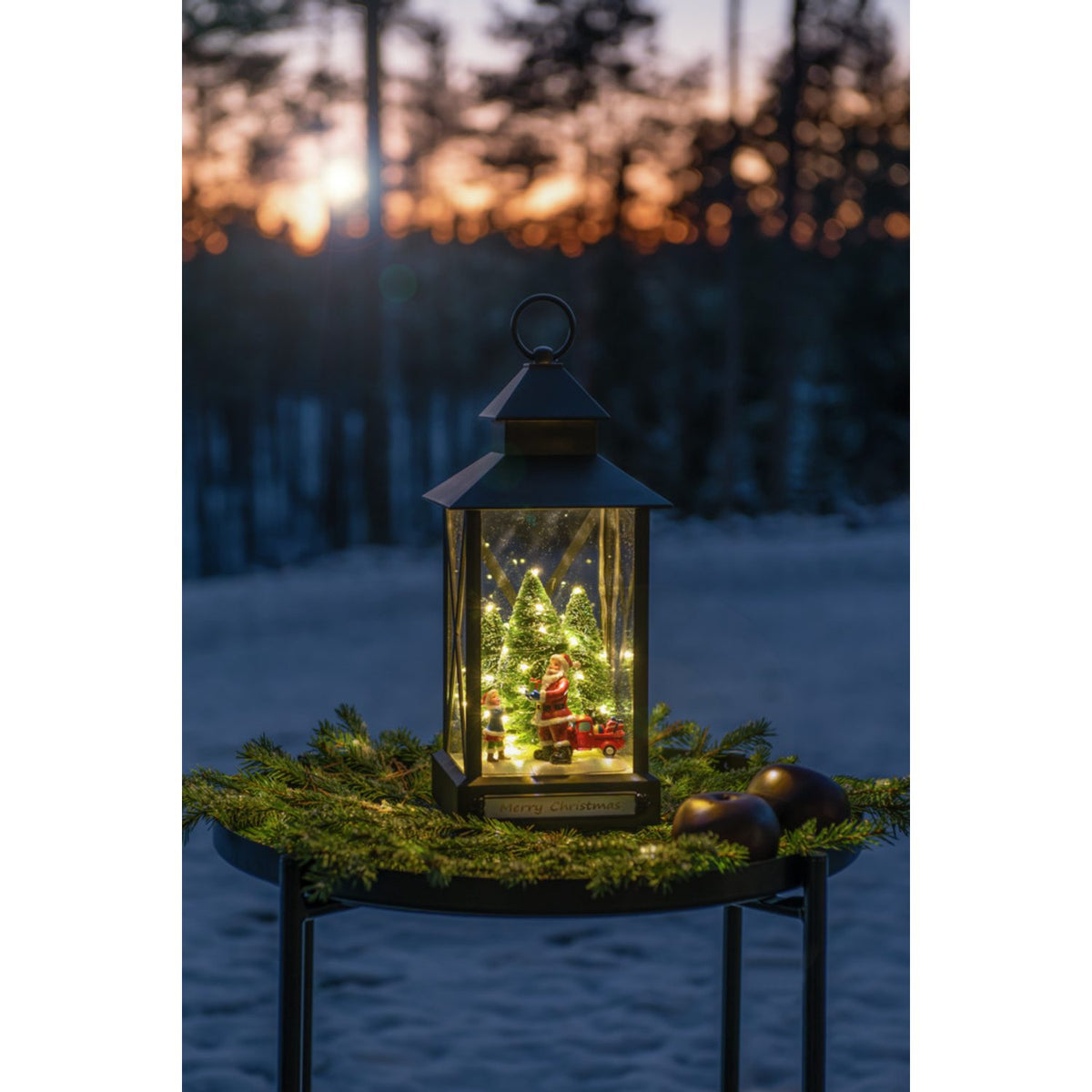 Liten ljuslykta 31 LED Jultomte Ljusdekoration Ute