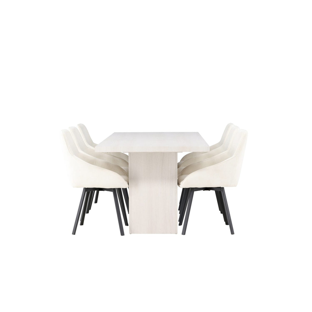 Olga, Rosie Rektangulär matgrupp Beige,Svart, Vit, 200 x 90