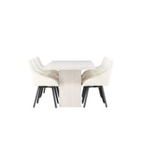 Olga, Rosie Rektangulär matgrupp Beige,Svart, Vit, 200 x 90
