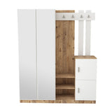 Gaborone (147,2 x 179,7 x 37,5 cm) Hallstativ Atlantisk furu Vit