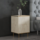 Bilbao Travertine / Gold Nattduksbord