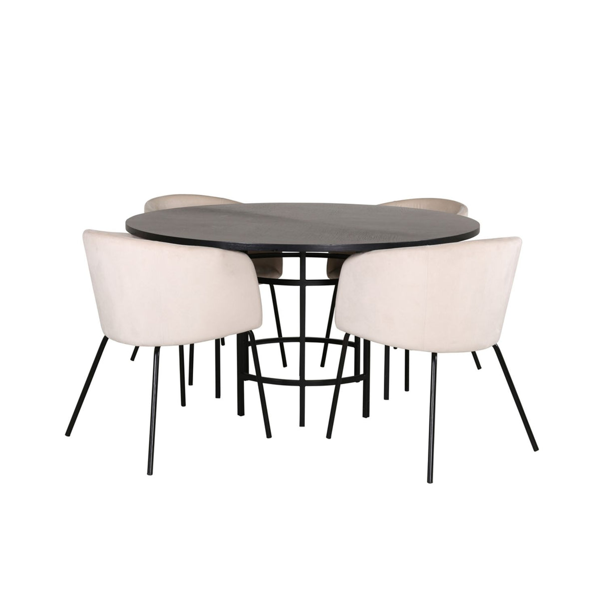 Copenhagen, Berit Rund matgrupp Beige,Svart, Svart, ⌀140