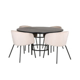 Copenhagen, Berit Rund matgrupp Beige,Svart, Svart, ⌀140