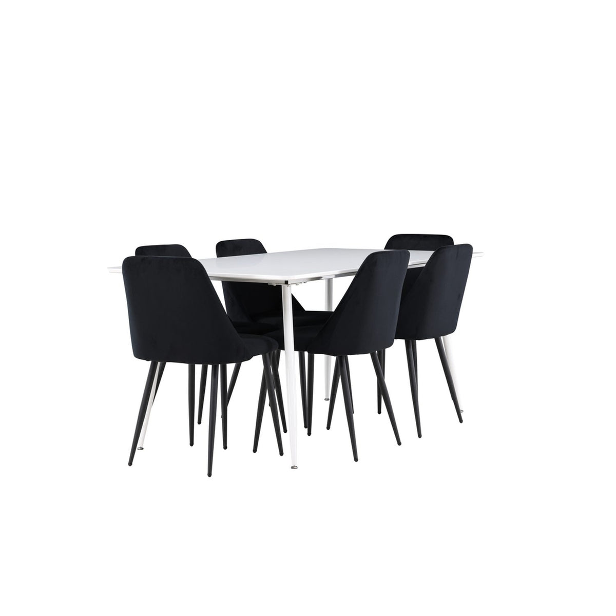 Silar, Night Rektangulär matgrupp Svart, Vit, 180 x 90