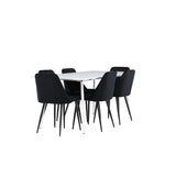 Silar, Night Rektangulär matgrupp Svart, Vit, 180 x 90