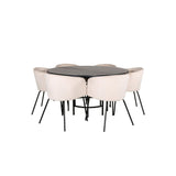 Copenhagen, Berit Rund matgrupp Beige,Svart, Svart, ⌀140