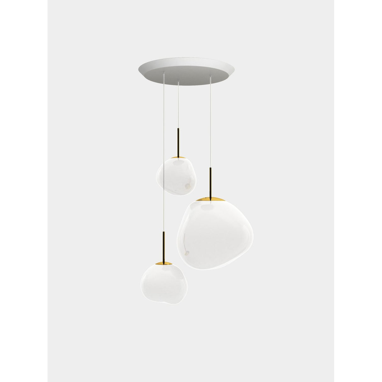 Melt Trio Round Pendelsystem Opalescent, Gold