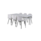 Polar, Arctic Rektangulär matgrupp Svart, vit, Vit, 180 x 90
