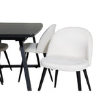 Inca, Velvet Rektangulär matgrupp Svart,Crème, Svart, 160 x 85
