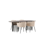 Stone, Limhamn Oval matgrupp Beige,Svart, Svart, mocka, 220 x 100