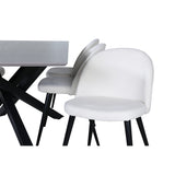 Piazza, Velvet Rektangulär matgrupp Svart,Kräm, Svart, mörkgrå, 180 x 90
