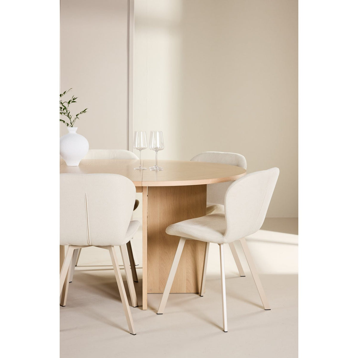 Strada, Lilja Oval matgrupp Beige, Vitpigmenterad, ⌀120