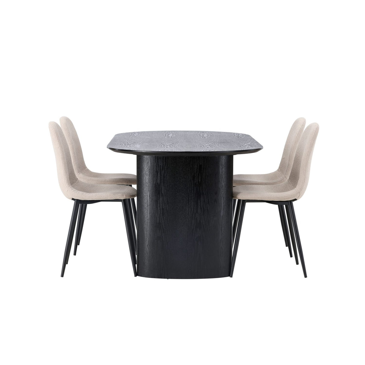 Isolde, Polar Oval matgrupp Beige,Svart, Svart, 180 x 90