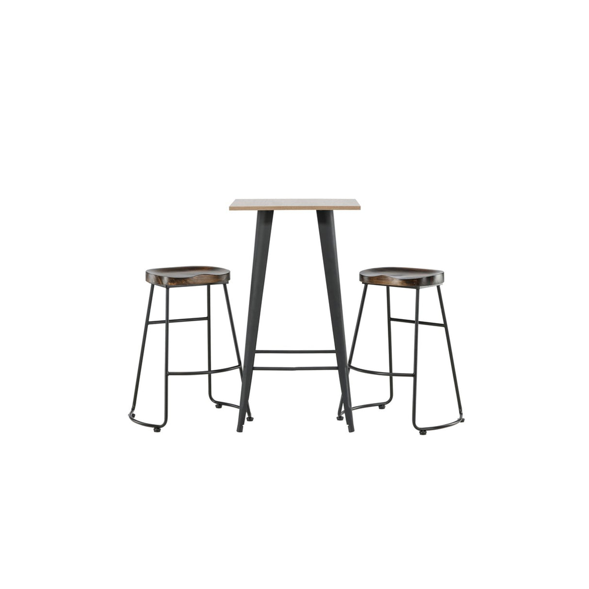 Tempe, Ozark Rektangulär matgrupp Svart,Mörk valnöt, Valnöt, 60 x 60