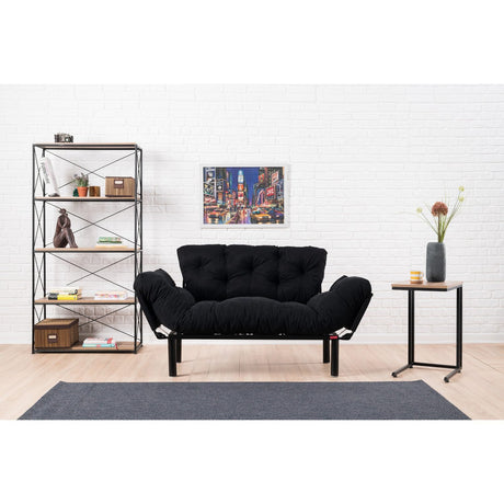 Helsingfors (155 x 85 x 70 cm) 2-sits bäddsoffa Svart