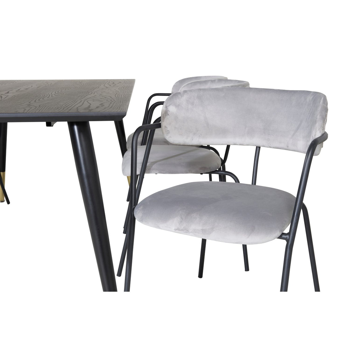 Dipp, Arrow Rektangulär matgrupp Svart,Grå, Svart,Guld, 180 x 90