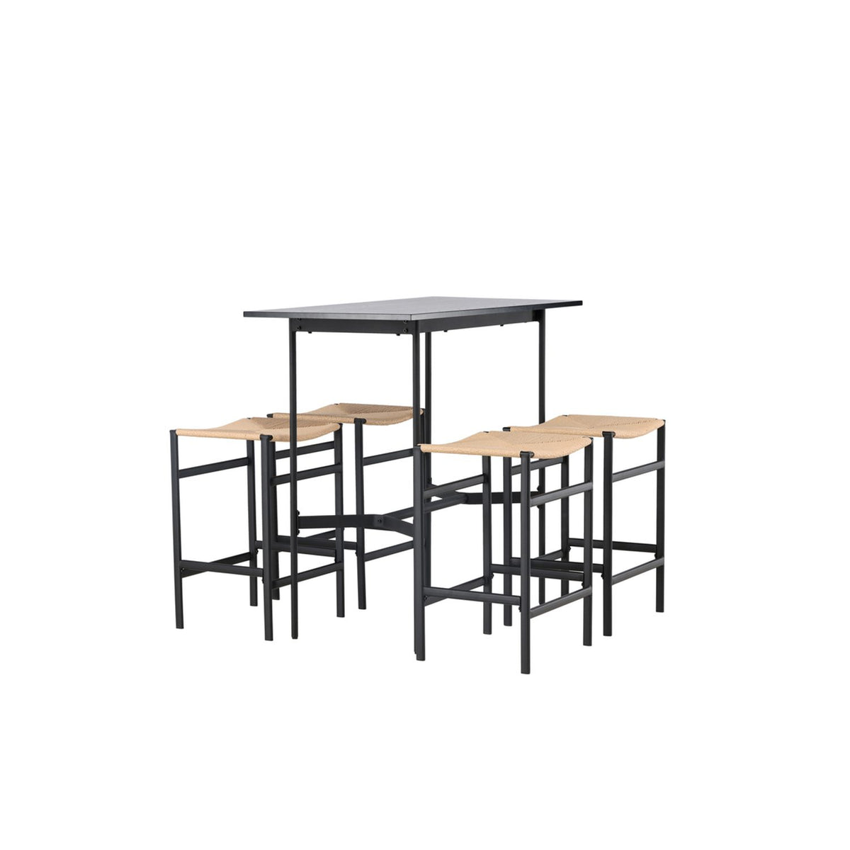 Rax, Polly Rektangulär matgrupp Svart, Natur, Svart, 120 x 60