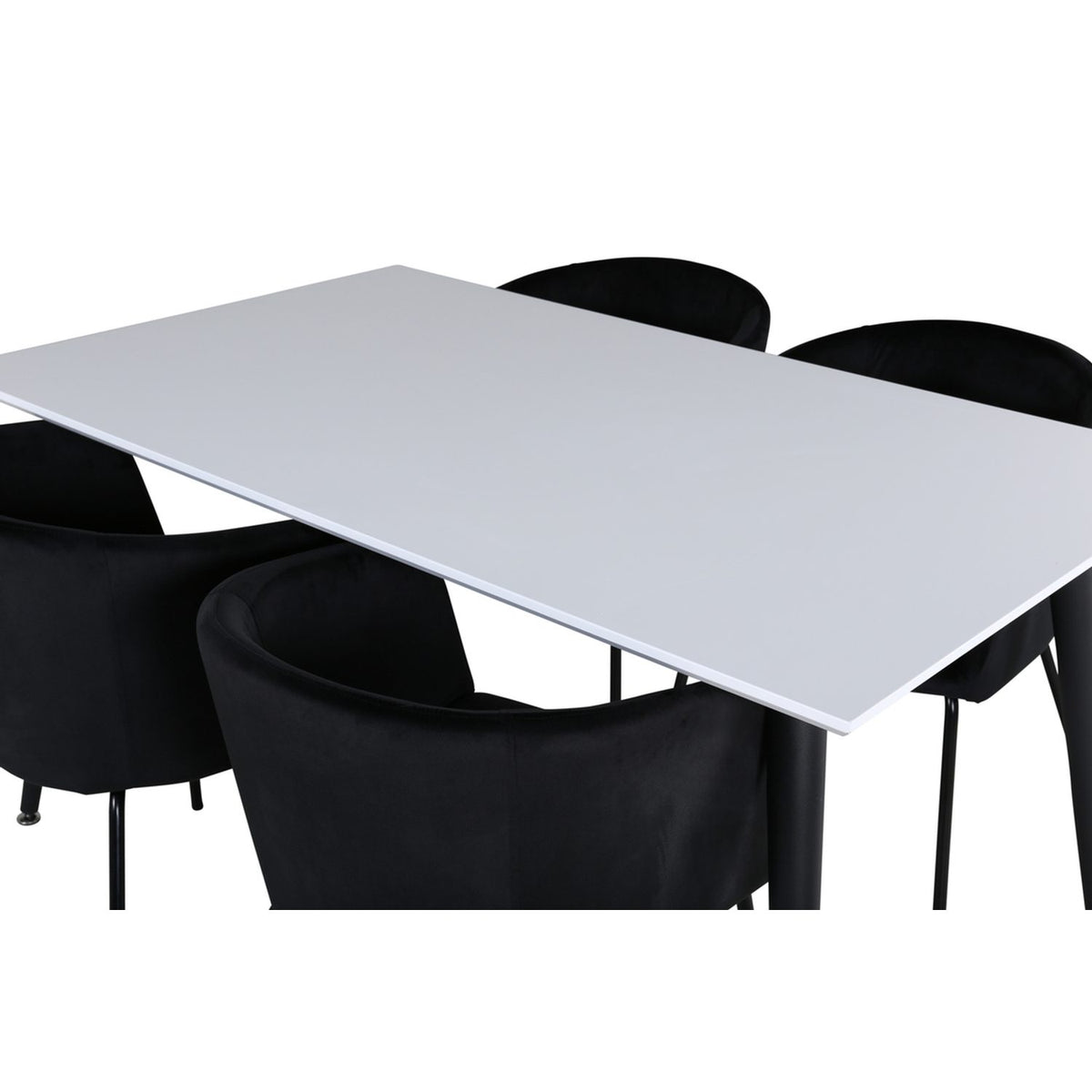 Jimmy, Berit Rektangulär matgrupp Svart, Svart,Vitt, 150 x 90