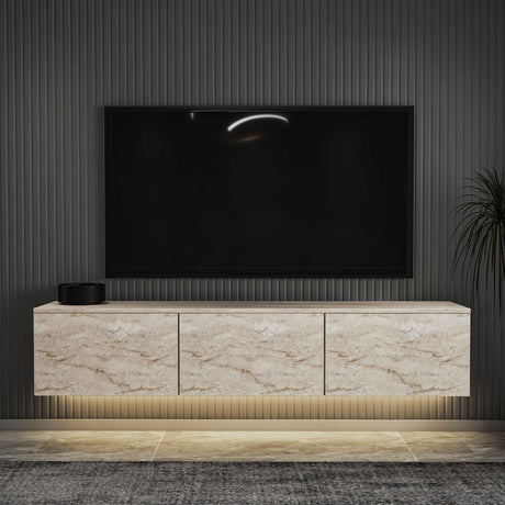 Bergen Upplyst (160 x 35 x 32 cm) TV-bänk Travertin