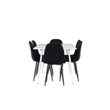 Silar, Polar Rektangulär matgrupp Svart, Vit, 180 x 90