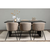 Vail, Berit Rektangulär matgrupp Beige, Svart, Svart, 200 x 100