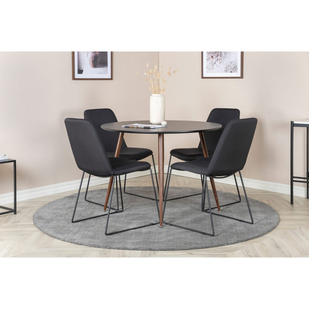 Plaza, Muce Rund matgrupp Svart, Svart, 4st