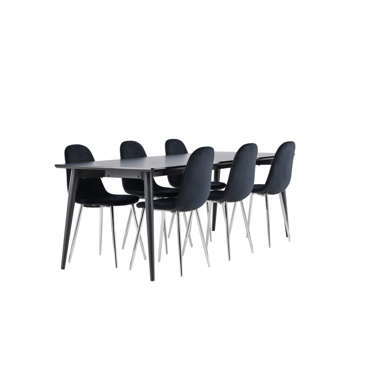 Ellis, Polar Rektangulär matgrupp Svart,Silver, Svart, 230 x 85