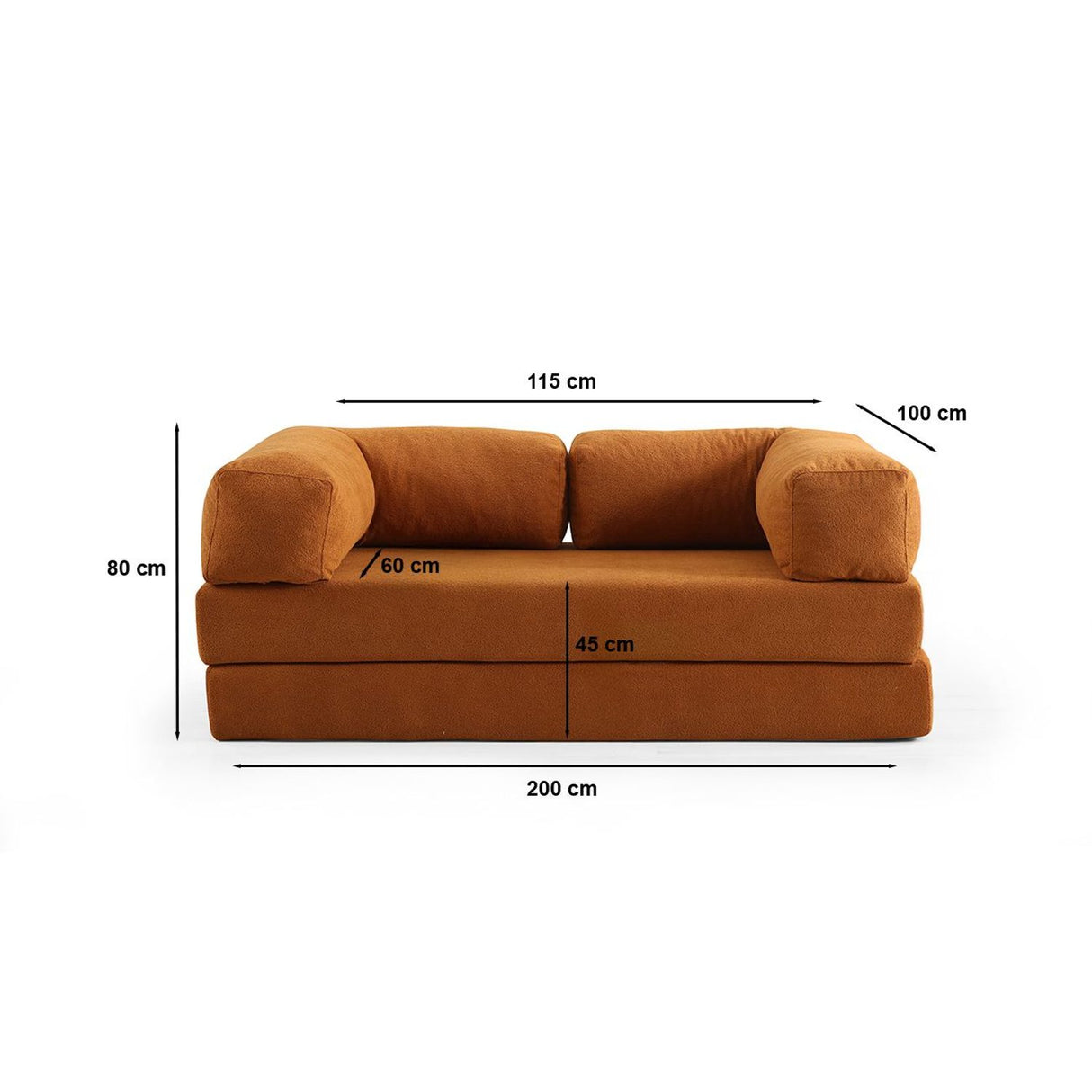 Tropea 2-sits bäddsoffa Orange