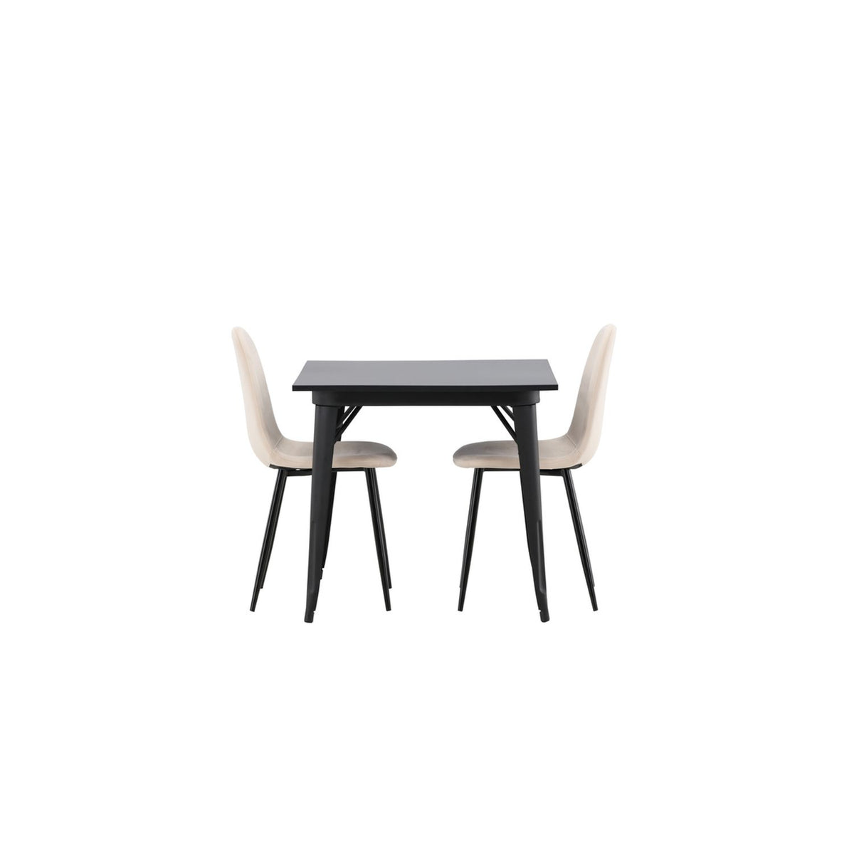 Tempe, Polar Rektangulär matgrupp Beige, Svart, Svart, 80 x 80