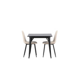 Tempe, Polar Rektangulär matgrupp Beige, Svart, Svart, 80 x 80