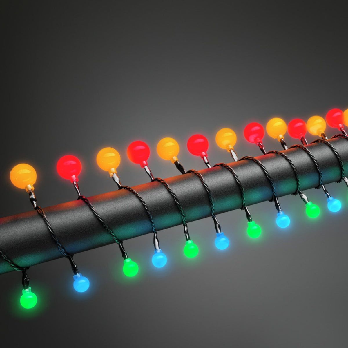 80 Cherry LED svart kabel 24V/IP44 Ljusslinga Ute Färgad