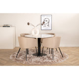 Estelle, Berit Rund matgrupp Beige, Svart, Svart,Vitt, ⌀106