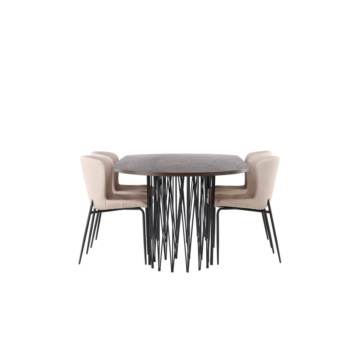 Stone, Modesto Oval matgrupp Beige,Svart, Svart, mocka, 220 x 100