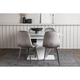 Disa, Eva Rektangulär matgrupp Silver, Grå,Vit, 120 x 80