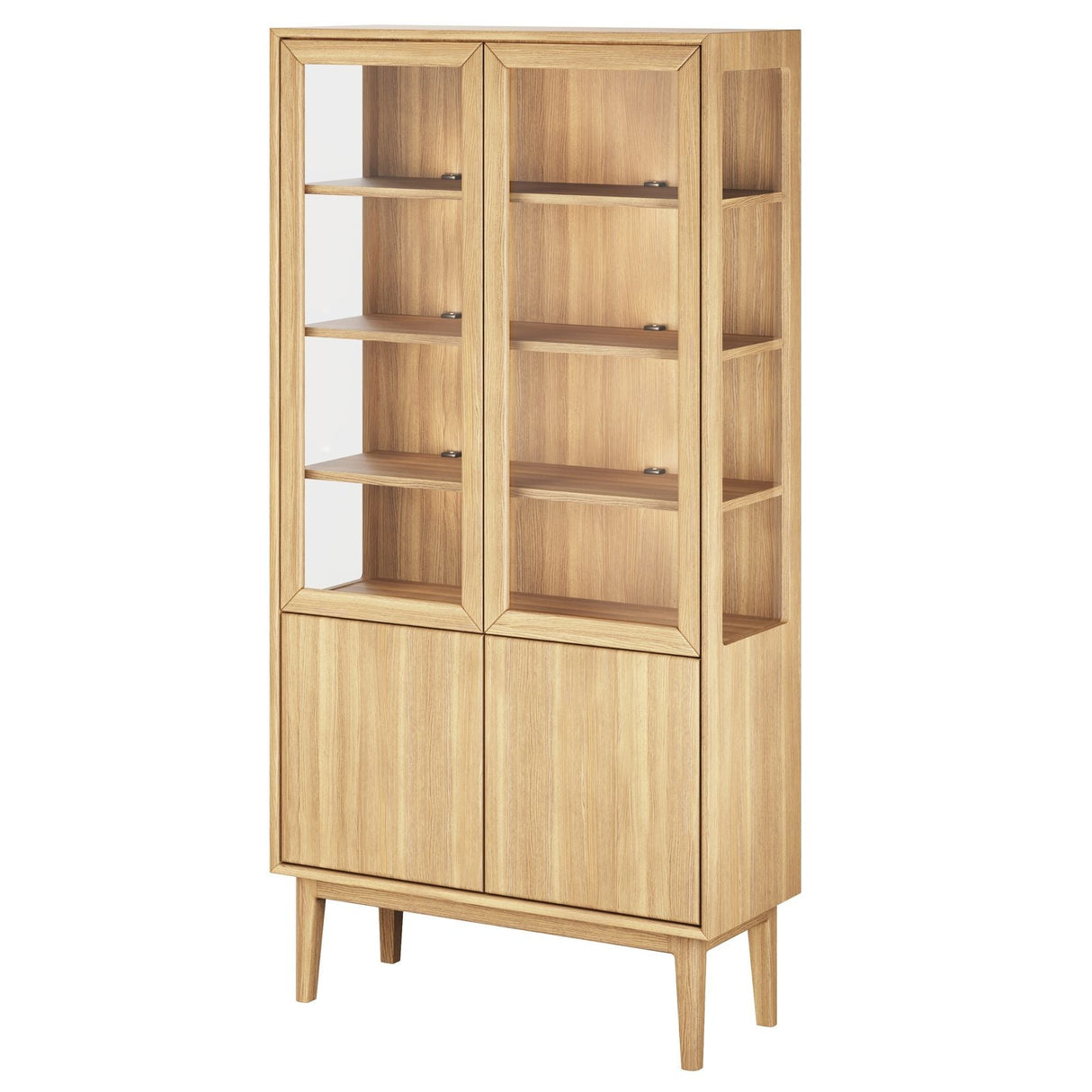 Broholm Vitrinskåp Glassidor & Trädörrar 100x197 cm Oljad Ek