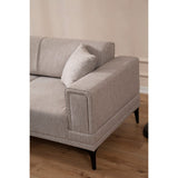 Hanoi (250-140 x 85 x 77 cm) Hörnsoffa-bäddsoffa Ljusbrun, Vänster