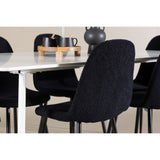 Silar, Polar Rektangulär matgrupp Svart, Vit, 180 x 90