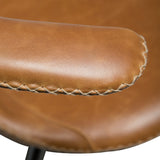 Flair Stol Light Brown Leather, Round Black