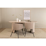 Bianca, Berit Oval matgrupp Beige, Vitputsad, 4st
