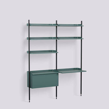 Pier System 12 2 sektioner 162 × 46,5 × 209 cm Hyllsystem PS Blue, Black – anodiserad aluminium