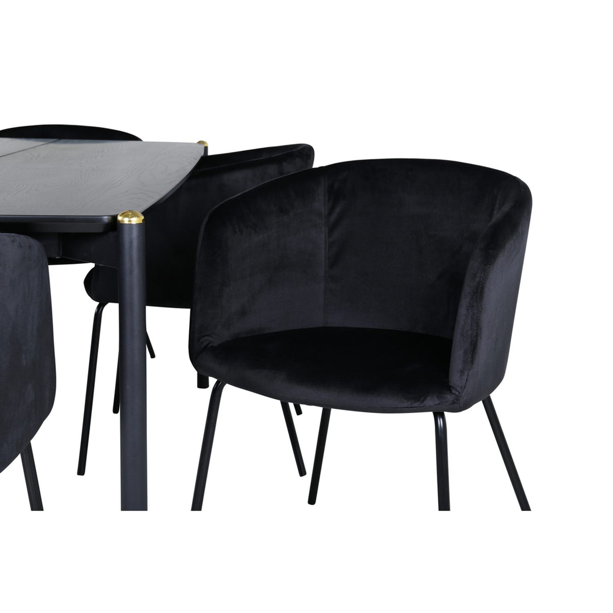 Pelle, Berit Rektangulär matgrupp Svart, Svart, 190 x 90