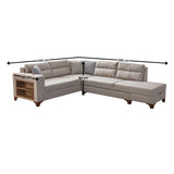 Porto (230 x 90 x 150 cm) Hörnsoffa-bäddsoffa Creme, Vänster