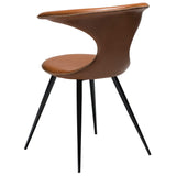 Flair Stol Vintage Light Brown Art.Leather, Round Black