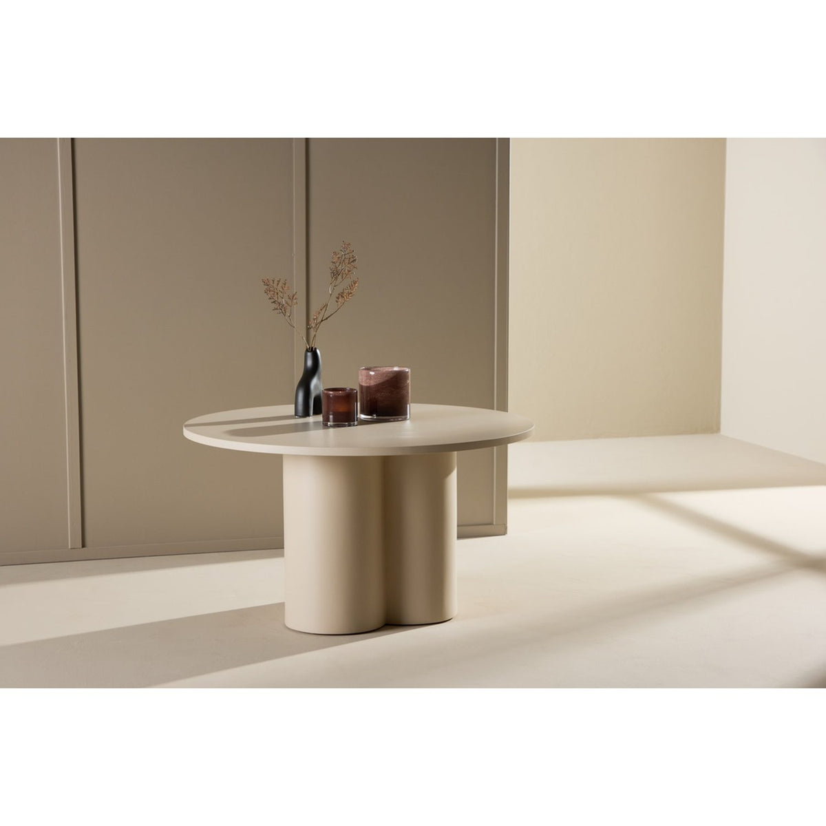 Olivia Soffbord Beige, ⌀80