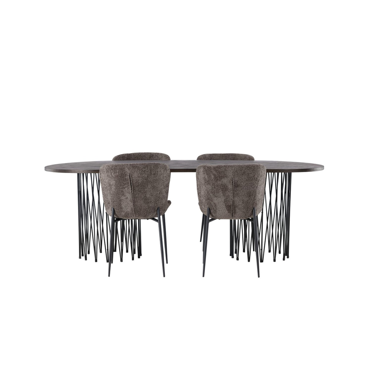 Stone, Modesto Oval matgrupp Svart,Brun, Svart, mocka, 220 x 100