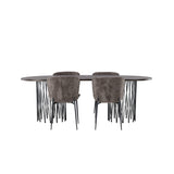 Stone, Modesto Oval matgrupp Svart,Brun, Svart, mocka, 220 x 100